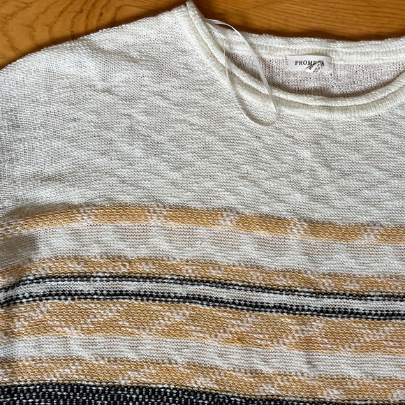 Promesa Three Quarter Length Multi-Colour Knit Striped Sweater Size Medium - Picture 2 of 5